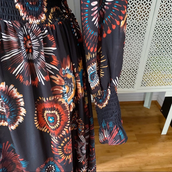 NWOT Nanette Lepore Smocked Printed High Low Dress - Picture 5 of 8